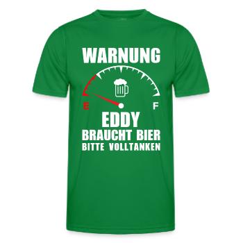 Eddy braucht Bier Bitte volltanken - Männer Funktions-T-Shirt - Kelly Green - Vorne - AI Model Male 178 dark (178cm)