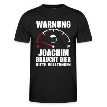 Joachim braucht Bier Bitte volltanken - Männer Funktions-T-Shirt - Schwarz - Vorne - AI Model Male 178 dark (178cm)