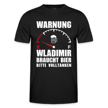 Wladimir braucht Bier Bitte volltanken - Männer Funktions-T-Shirt - Schwarz - Vorne - AI Model Male 178 dark (178cm)