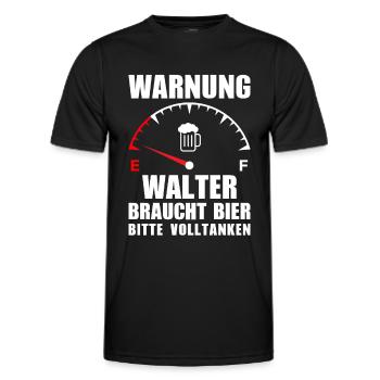 Walter braucht Bier Bitte volltanken - Männer Funktions-T-Shirt - Schwarz - Vorne - AI Model Male 178 dark (178cm)