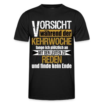 Méfiez-vous de l’humour de la semaine de balayage souabe - T-shirt sport Homme - noir - Devant - AI Model Male 178 dark (178cm)