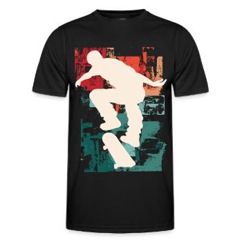 Skateboarding Skate Skater Skateboard Sk8 Vintage - Männer Funktions-T-Shirt - Schwarz - Vorne - AI Model Male 178 dark (178cm)