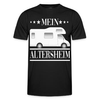 Camping Wohnmobil Altersheim Reisen Wohnwagen - Männer Funktions-T-Shirt - Schwarz - Vorne - AI Model Male 178 dark (178cm)