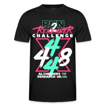 R2R 2024 - Men's Functional T-Shirt - black - Front - AI Model Male 178 dark (178cm)