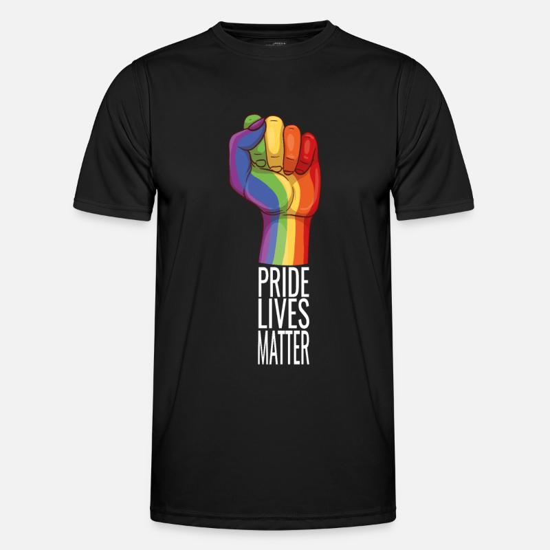 Pride Regenbogen - Männer Funktions-T-Shirt - Schwarz