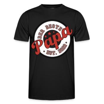 Der Beste Papa 2022 - Männer Funktions-T-Shirt - Schwarz - Vorne - AI Model Male 178 dark (178cm)
