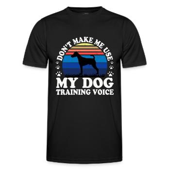 Foxterrier Glatte Hundesilhouette Retro Sonnenuntergang - Männer Funktions-T-Shirt - Schwarz - Vorne - AI Model Male 178 dark (178cm)