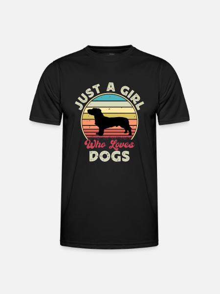 Basset Fauve De Bretagne Dog Silhouette Retro Sun - Functioneel T-shirt voor mannen - zwart