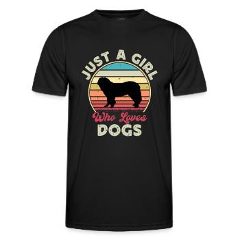 Chien de berger du Caucase Silhouette Rétro Coucher de soleil - T-shirt sport Homme - noir - Devant - AI Model Male 178 dark (178cm)