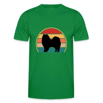 American Eskimo Dog Love Silhouette Vintage Sunset - T-shirt sport Homme - vert - Devant - AI Model Male 178 dark (178cm)