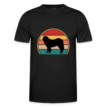 Chien de berger du Caucase Silhouette Rétro Coucher de soleil - T-shirt sport Homme - noir - Devant - AI Model Male 178 dark (178cm)