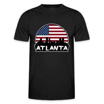 Atlanta Georgia États-Unis Flag Skyline Silhouette Voyage - T-shirt sport Homme - noir - Devant - AI Model Male 178 dark (178cm)