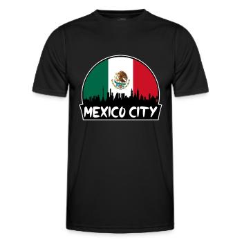 Mexico City Mexico Flag Skyline Silhouette Voyage - T-shirt sport Homme - noir - Devant - AI Model Male 178 dark (178cm)