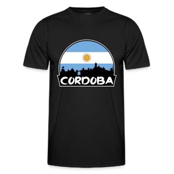 Cordoba Argentine Flag Skyline Silhouette Voyage - T-shirt sport Homme - noir - Devant - AI Model Male 178 dark (178cm)