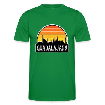 Guadalajara Mexiko Flagge Skyline Reisesouvenir - Männer Funktions-T-Shirt - Kelly Green - Vorne - AI Model Male 178 dark (178cm)
