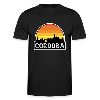 Cordoba Argentine Flag Skyline Souvenir de voyage - T-shirt sport Homme - noir - Devant - AI Model Male 178 dark (178cm)