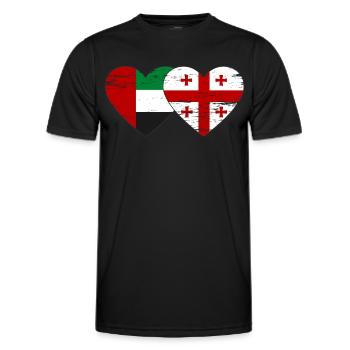 Vereinigte Arabische Emirate Georgien Flagge - Männer Funktions-T-Shirt - Schwarz - Vorne - AI Model Male 178 dark (178cm)