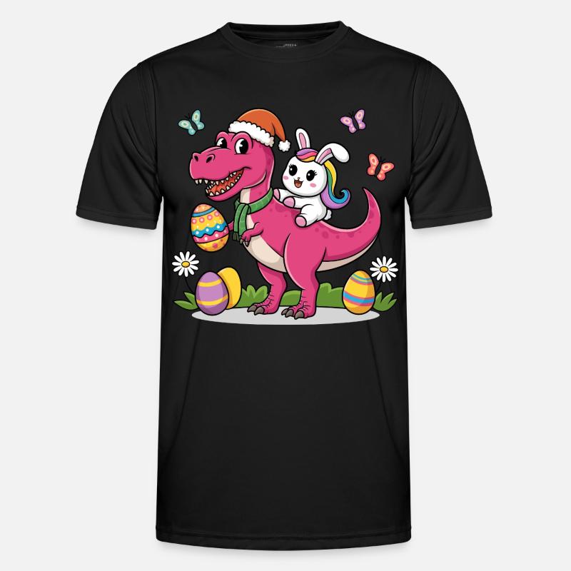 Easter Dinosaur Bunny Ears Easter - Men's Functional T-Shirt - black