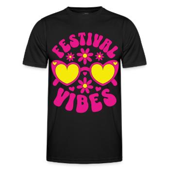 Festival Vibes - Männer Funktions-T-Shirt - Schwarz - Vorne - AI Model Male 178 dark (178cm)