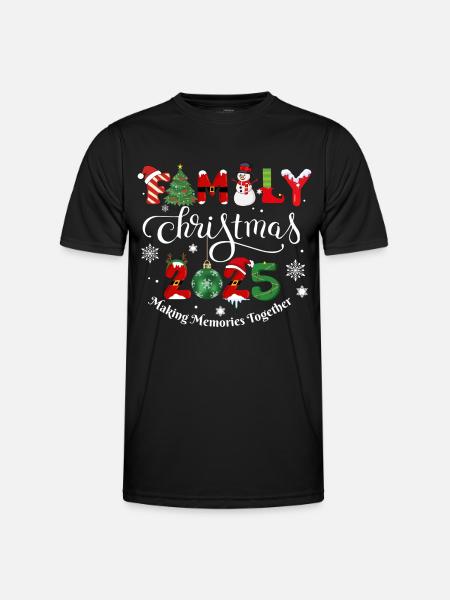 MERRY CHRISTMAS, family christmas 2025 - Men's Functional T-Shirt - black
