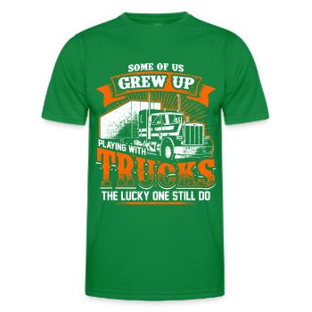 Grew Up - Trucker - EN - T-shirt sport Homme - vert - Devant - AI Model Male 178 dark (178cm)