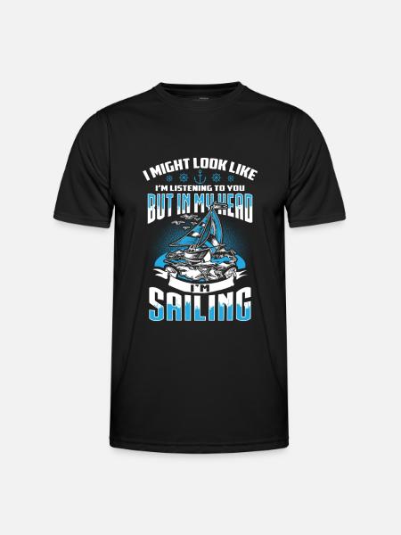 Sailing in my Head - EN - Men's Functional T-Shirt - black