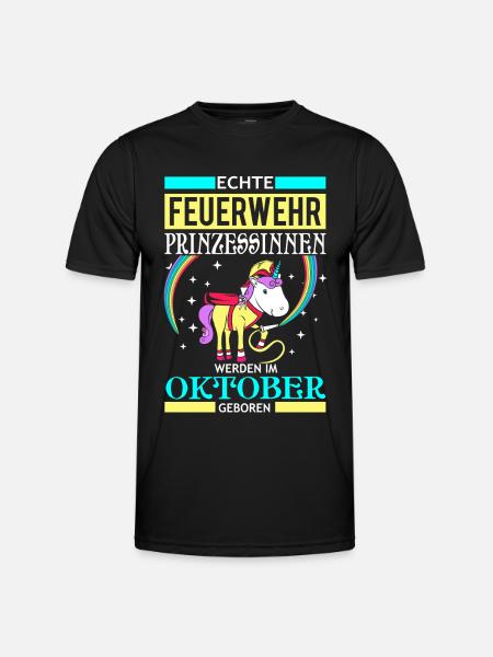 Oktober - brand prinsesse - fødselsdag - - Funktionsshirt til herrer - sort