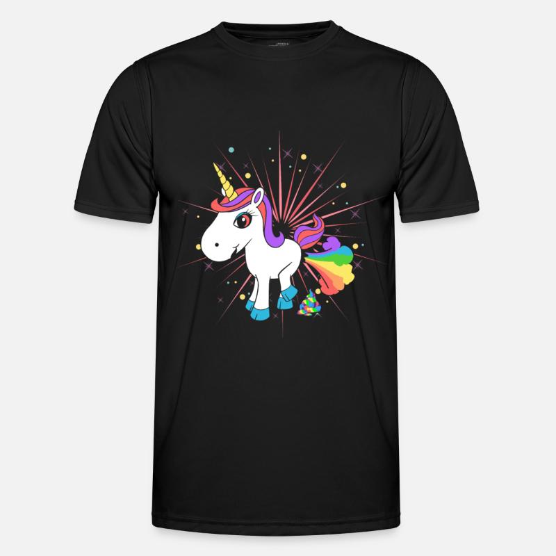 Pupsendes Einhorn - Männer Funktions-T-Shirt - Schwarz