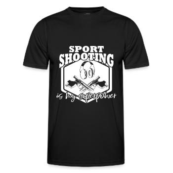 Sport shooting - Men's Functional T-Shirt - black - Front - AI Model Male 178 dark (178cm)