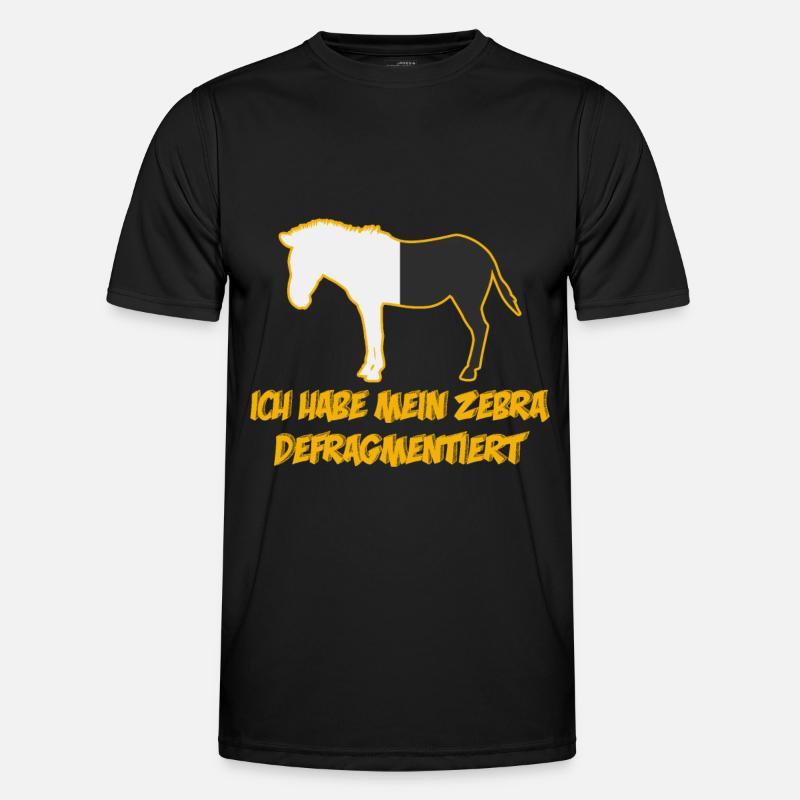 Zebra Defragmentiert Informatiker - Männer Funktions-T-Shirt - Schwarz