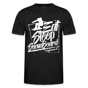Snowboarding Snowboarder Snowboarding Boarder - T-shirt sport Homme - noir - Devant - AI Model Male 178 dark (178cm)