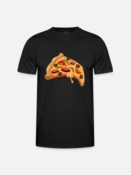 Pizza Stueck Pizzeria - Männer Funktions-T-Shirt - Schwarz