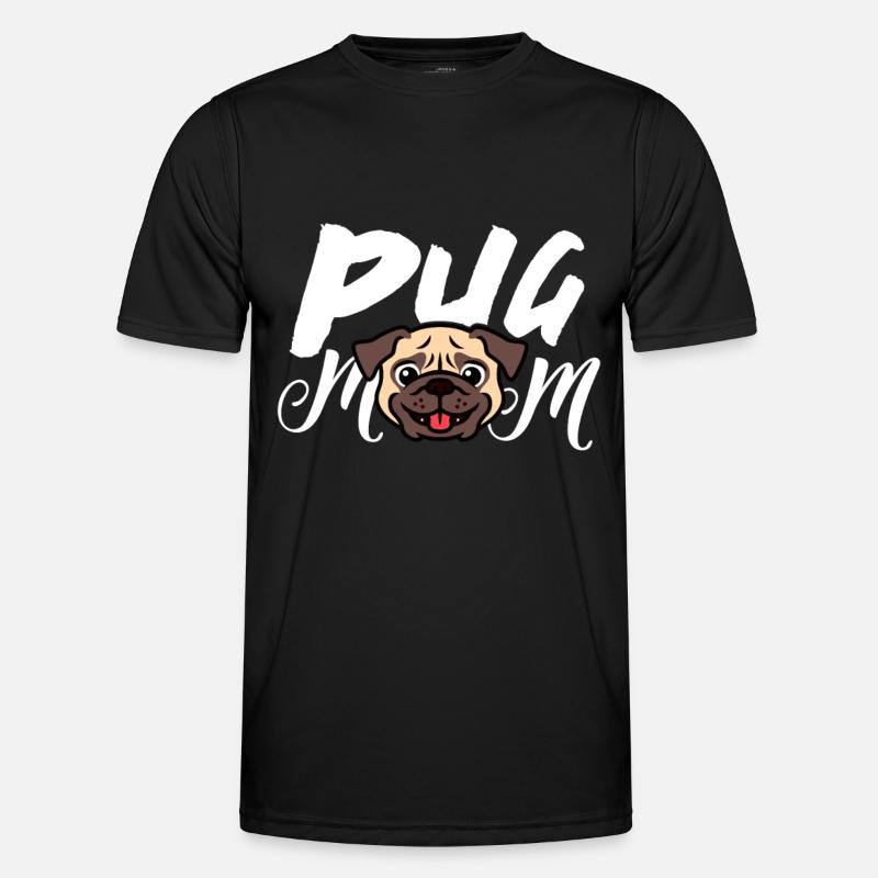 Mops Mama - Männer Funktions-T-Shirt - Schwarz