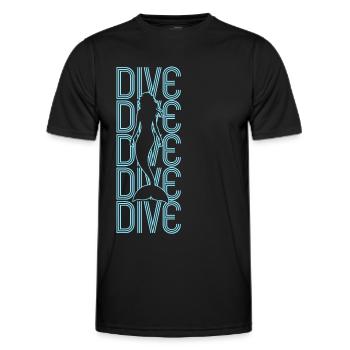 Taucher tauchen Apnoe Sporttaucher Wasser Meer - Männer Funktions-T-Shirt - Schwarz - Vorne - AI Model Male 178 dark (178cm)