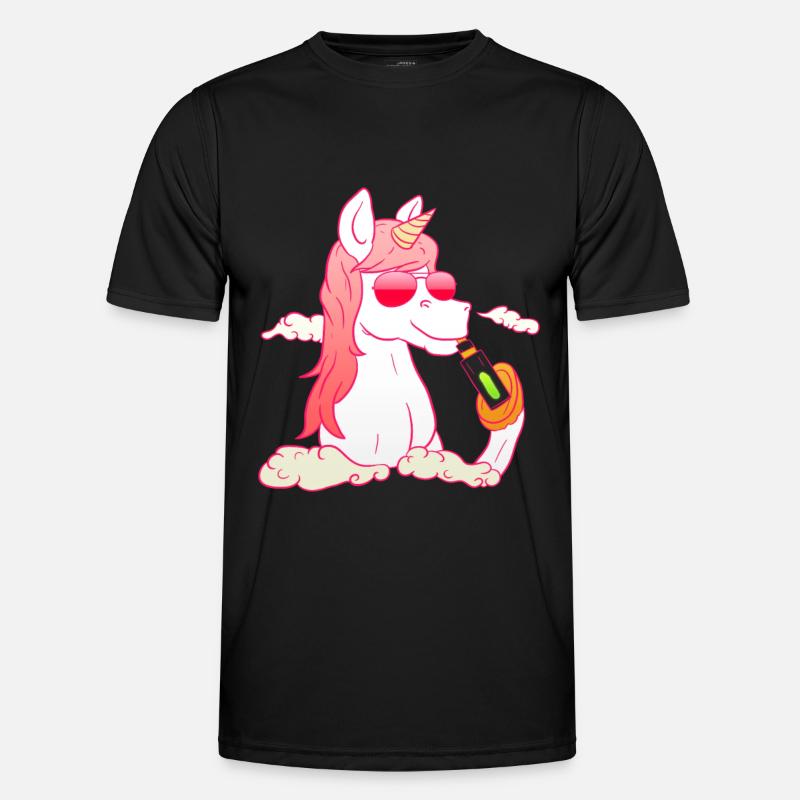 Unicorn Vaping Männer Funktions-T-Shirt