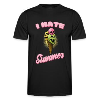 Ich hasse Sommer Eis Totenkopf - Männer Funktions-T-Shirt - Schwarz - Vorne - AI Model Male 178 dark (178cm)