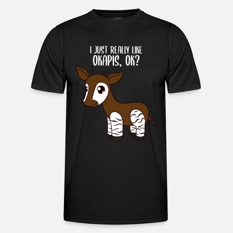 Okapi - Männer Funktions-T-Shirt - Schwarz