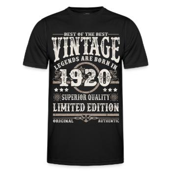 Legenden werden 1920 geboren - Männer Funktions-T-Shirt - Schwarz - Vorne - AI Model Male 178 dark (178cm)
