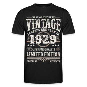 Legenden werden 1929 geboren - Männer Funktions-T-Shirt - Schwarz - Vorne - AI Model Male 178 dark (178cm)
