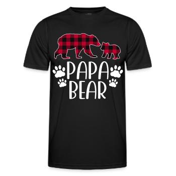 Papa Bear - Männer Funktions-T-Shirt - Schwarz - Vorne - AI Model Male 178 dark (178cm)