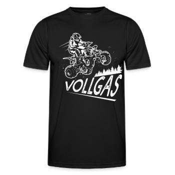 Quad Dirt Vollgas - Männer Funktions-T-Shirt - Schwarz - Vorne - AI Model Male 178 dark (178cm)