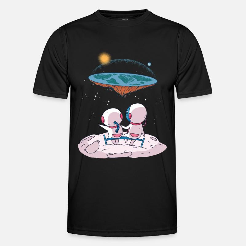 The earth is flat - Men's Functional T-Shirt - black