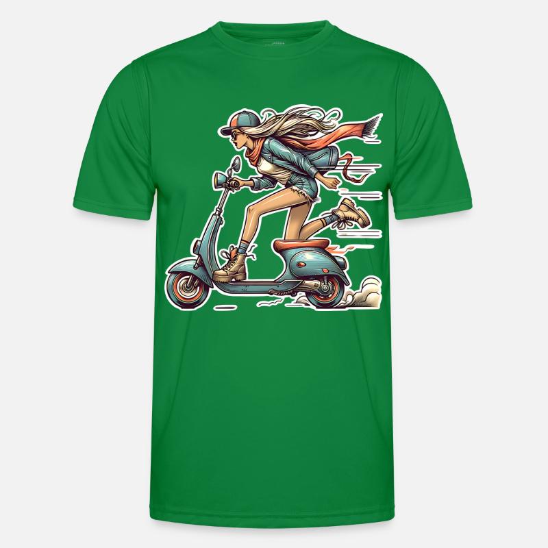 Motorroller Mofa Moped Roller Männer Funktions-T-Shirt