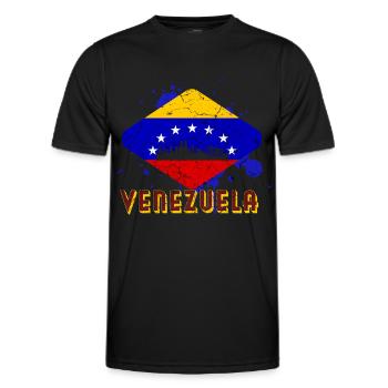 Drapeau du Venezuela - T-shirt sport Homme - noir - Devant - AI Model Male 178 dark (178cm)