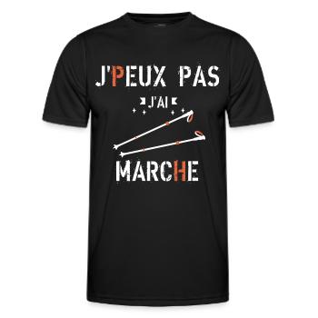 J Peux Pas J ai marche - T-shirt sport Homme - noir - Devant - AI Model Male 178 dark (178cm)