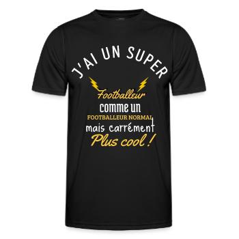 Footballeuse je suis une super Footballeuse - T-shirt sport Homme - noir - Devant - AI Model Male 178 dark (178cm)