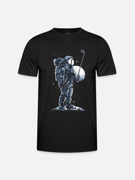 Astronaut - Männer Funktions-T-Shirt - Schwarz