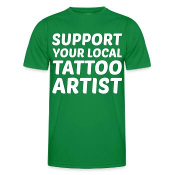 Soutenez votre tatoueur local - T-shirt sport Homme - vert - Devant - AI Model Male 178 dark (178cm)