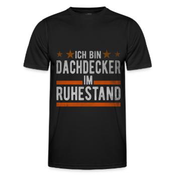 Dachdecker im Ruhestand Design für Rentner - Männer Funktions-T-Shirt - Schwarz - Vorne - AI Model Male 178 dark (178cm)