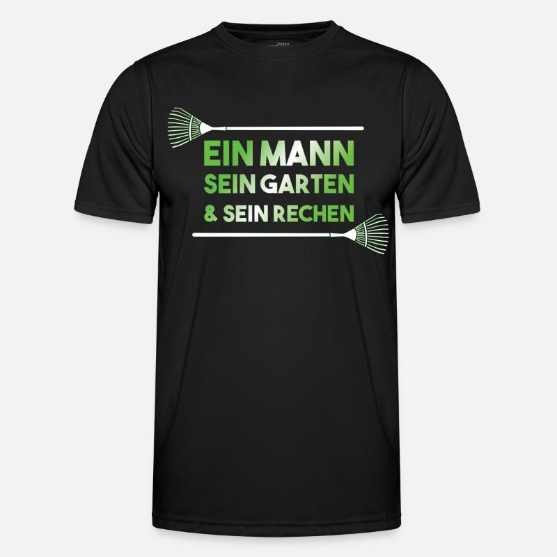Ein Mann sein Garten sein Rechen lustiges Geschenk Männer Funktions-T-Shirt